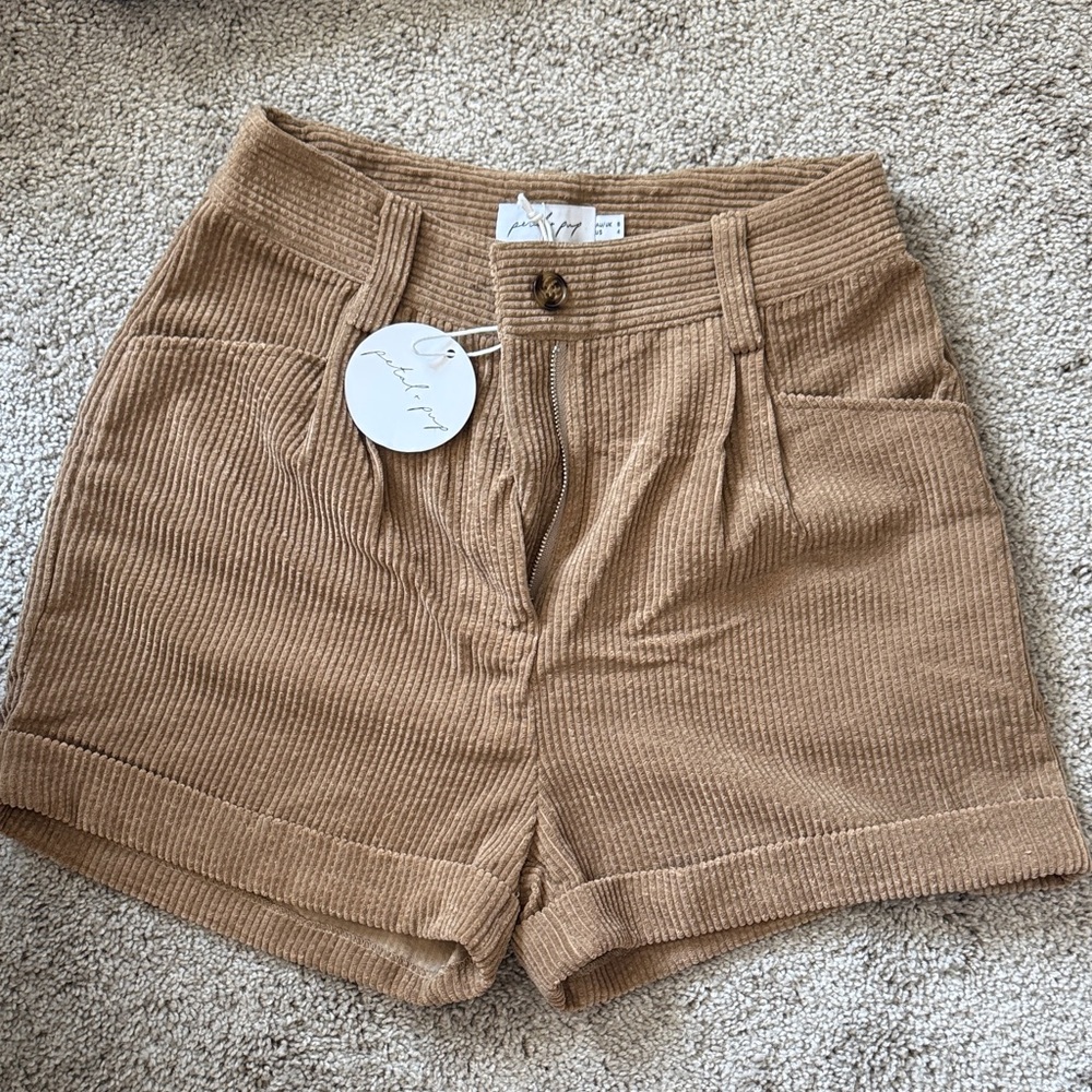 Petal & Pup Camel Corduroy Shorts